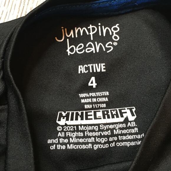 Jumping Beans Active Boys SS Minecraft Graphic Print Tee Shirt Blue Black 4T - Picture 2 of 4